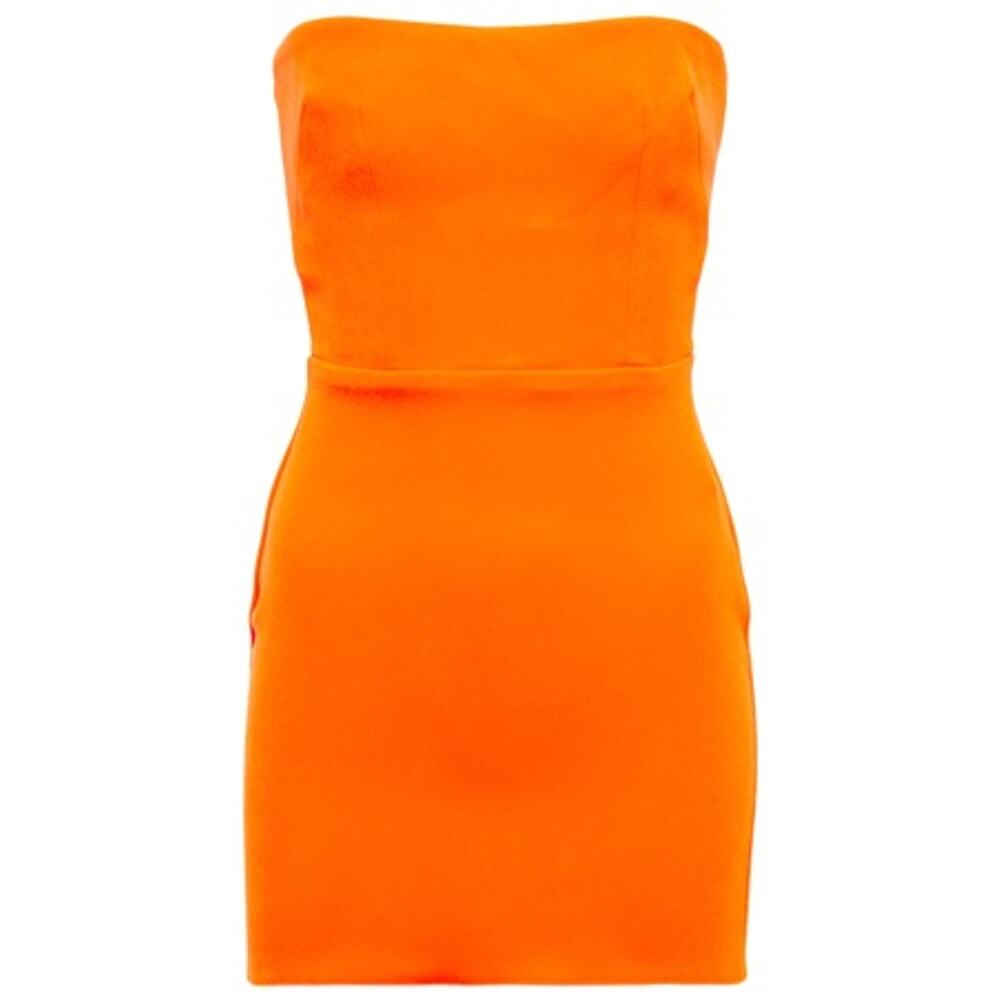 Alex Perry Neon Orange Strapless Mini Dress - Picture 3 of 8